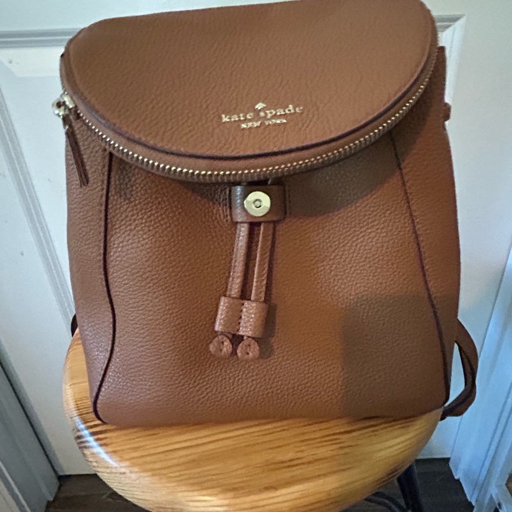 Kate Spade Brown Backpack with Gold Hardware